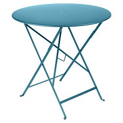 Modrý záhradný stolík Fermob Bistro, Ø 77 cm