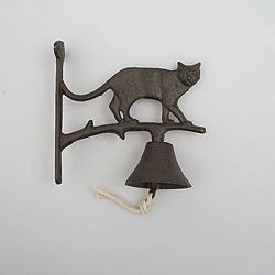 Nástenný liatinový zvonček Dakls Cat
