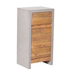 Nízka sivá kúpeľňová skrinka z borovicového dreva Woodking Stonewall