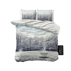 Obliečky z mikroperkálu Sleeptime Winter Coffee, 160 × 200 cm