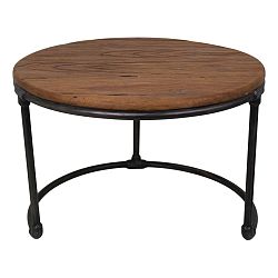 Odkladací stolík s doskou z teakového dreva HSM Collection, ⌀ 60 cm
