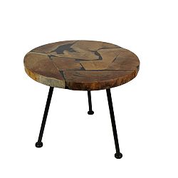 Odkladací stolík z teakového dreva HSM Collection Round, ⌀ 55 cm