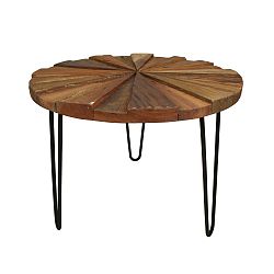 Odkladací stolík z teakového dreva HSM Collection Sun Vleg, ⌀ 60 cm