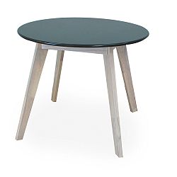 Okrúhly stôl s čiernou doskou a nohami z kaučukového dreva Signal Helsinki, ⌀ 100 cm