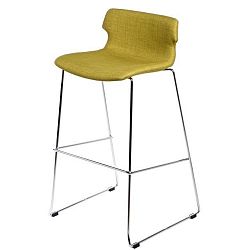 Olivová čalúnená barová stolička D2 Techno