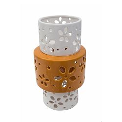 Oranžovo-biela porcelánová váza Mauro Ferretti Ring
