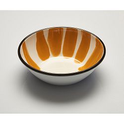 Oranžovo-biela smaltovaná miska Kapka Little Color, Ø 19 cm