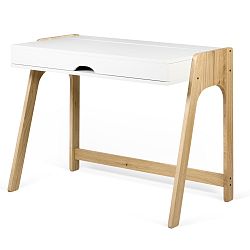 Písací stôl v dekore dubového dreva s bielou doskou TemaHome Aura
