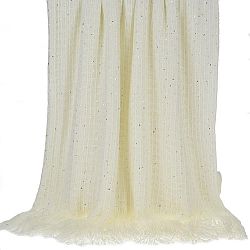 Pletený pléd cez posteľ InArt Ivory Bringes, 130 x 150 cm