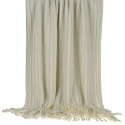 Pletený pléd cez posteľ InArt Ivory Sringes, 130 x 150 cm