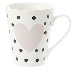 Porcelánový hrnček Miss Étoile Coffee Black Dots and Rose Heart
