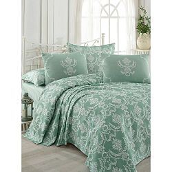 Prikrývka cez posteľ na dvojlôžko s obliečkami na vankúše a plachtou Pure, 200 × 235 cm