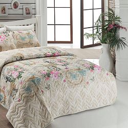 Prikrývka cez posteľ na dvojlôžko s obliečky na vankúše Angel, 200 × 220 cm