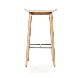 Prírodná barová stolička z dubového dreva NORR11 NY11, 65 x 35 cm