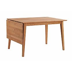 Prírodný sklápací dubový jedálenský stôl Folke Mimi, dĺžka 120-145 cm