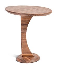 Príručný stolík z masívneho orechového dreva Charlie Pommier Ellipse
