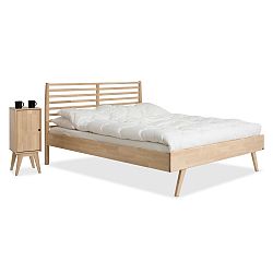 Ručne vyrobená posteľ z masívneho brezového dreva Kiteen Notte, 160 x 200 cm