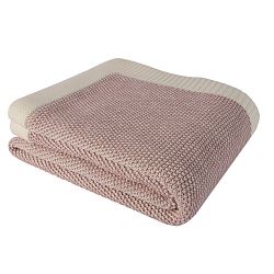 Ružová bavlnená deka Clen, 130 × 170 cm