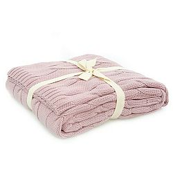 Ružová bavlnená deka Couture, 130 × 170 cm
