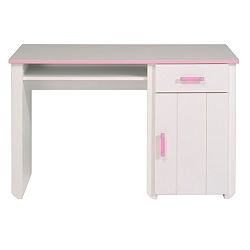 Ružovo-biely písací stôl Parisot Amabelle