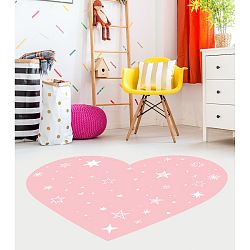 Ružový detský koberec Floorart Heart, 128 x 150 cm