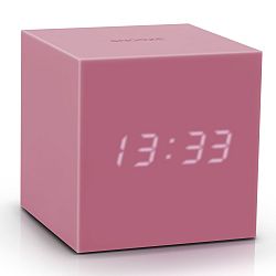 Ružový LED budík Gingko Gravitry Cube