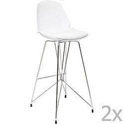 Sada 2 bielych barových stoličiek Kare Design Wire White
