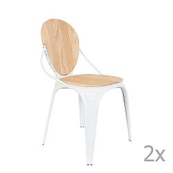 Sada 2 bielych stoličiek Zuiver Louix