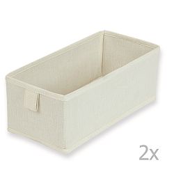 Sada 2 bielych textilných boxov JOCCA, 28 × 13 cm