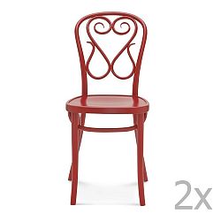 Sada 2 červených drevených stoličiek Fameg Jesper