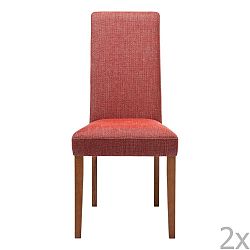 Sada 2 červených jedálenských stoličiek s podnožou z bukového dreva Kare Design Rhytm