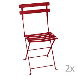 Sada 2 červených skladacích záhradných stoličiek Fermob Bistro