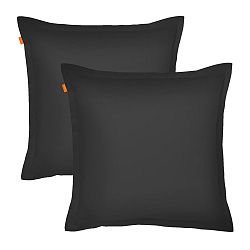 Sada 2 čiernych obliečok na vankúš HF Living Basic, 60 × 60 cm