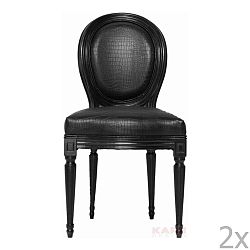 Sada 2 čiernych stoličiek Kare Design Louis