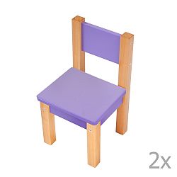 Sada 2 fialových detských stoličiek Mobi furniture Mario