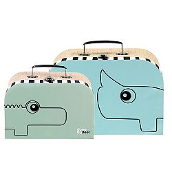 Sada 2 kufríkov Suitcase, modrá