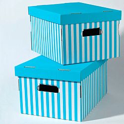 Sada 2 modrých úložných boxov Compactor Aqua