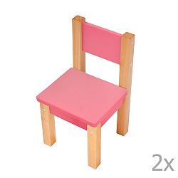 Sada 2 ružových detských stoličiek Mobi furniture Mario