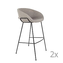 Sada 2 sivých barových stoličiek Zuiver Feston, výška sedu 76 cm