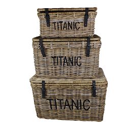 Sada 3 úložných boxov z koboo ratanu HSM Collection Titanic