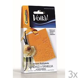 Sada 3 vonných kariet s vôňou vanilky a santalového dreva Cosatto Perfume