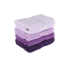 Sada 4 fialových bavlnených uterákov Rainbow Violet, 50 × 90 cm