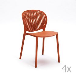Sada 4 oranžových stoličiek Design Twist Gavle