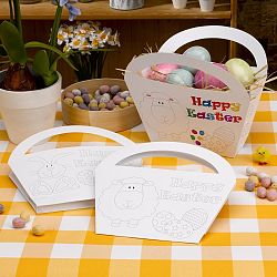 Sada 4 papierových košíkov na vymaľovanie Neviti Easter Craft