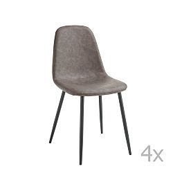 Sada 4 sivých stoličiek Design Twist Brest