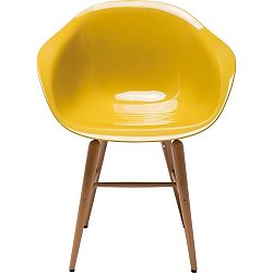 Sada 4 žltých jedálenských stoličiek Kare Design Forum Armrest