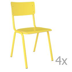 Sada 4 žltých stoličiek Zuiver Back to School
