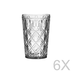 Sada 6 sklenených transparentných pohárov InArt Glamour Beverage, výška 13,5 cm