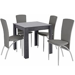 Set jedálenského stola a 4 sivých jedálenských stoličiek Støraa Lori Nevada Duro Slate Light Grey