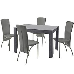 Set jedálenského stola a 4 sivých jedálenských stoličiek Støraa Lori Nevada Slate Light Grey